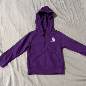 Carhartt Kids Purple Half-Zip Hooded Sweatshirt